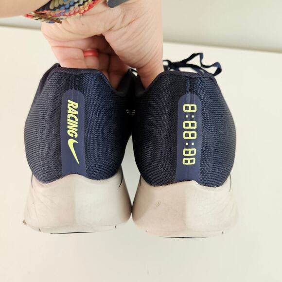 Nike Zoom Fly Running Shoe Sneaker‎ Men's 11.5 Obsidian Blue Navy Lime Racing - Picture 7 of 10
